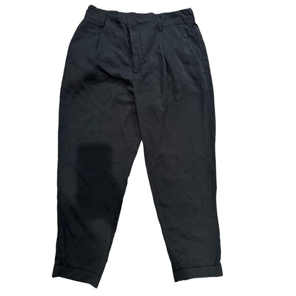 H&M Size 8 Elastic Waist Black Cropped Dress Pants - Picture 1 of 5